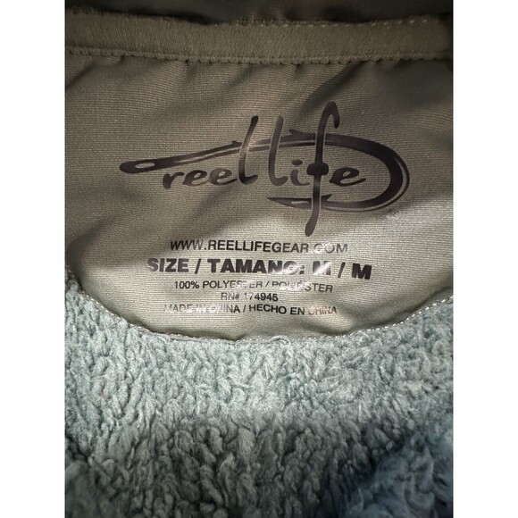 REEL LIFE Silver pine Green 1/4 Zip Barrel Curl Fleece- M NWT MSRP $70 - Picture 6 of 11